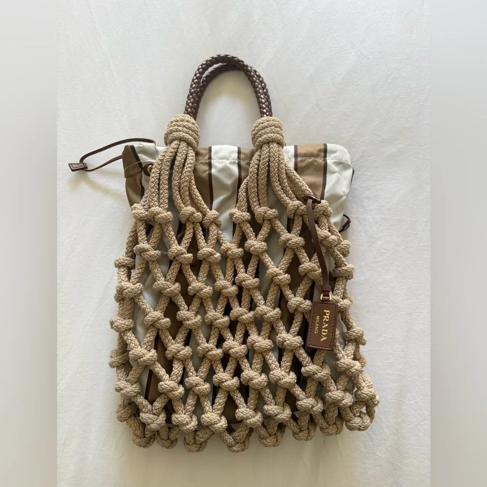 Prada Macrame Beach Rope Tote - Picture 2 of 3